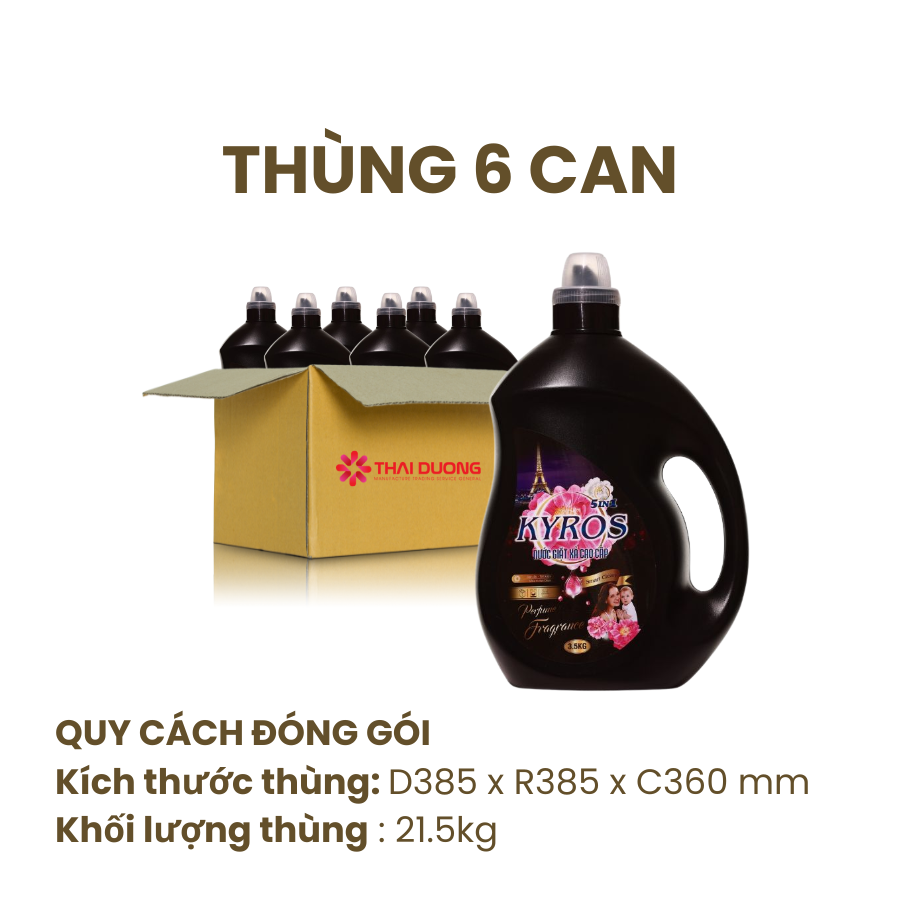 Thùng Nước Giặt Xả Đậm Đặc KYROS Hương Sữa Cá Ngựa 3.5kg