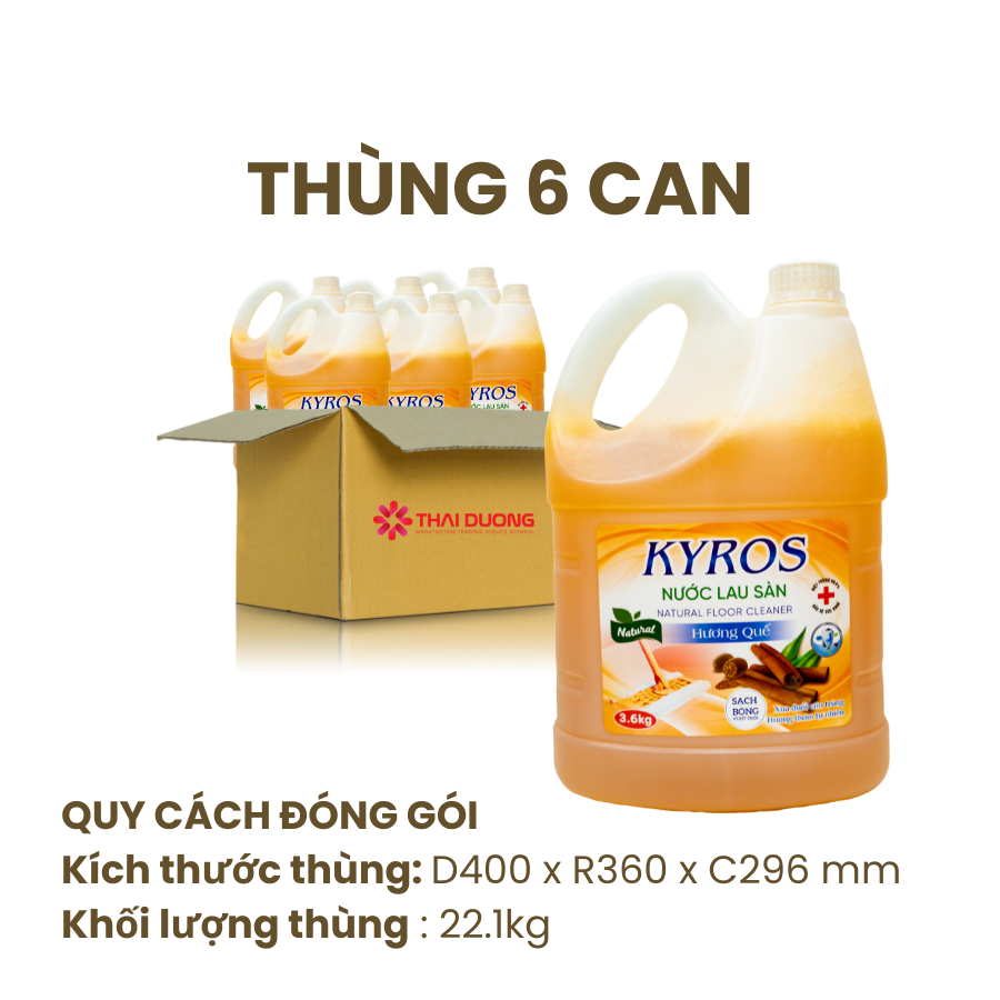 Thùng Nước Lau Sàn KYROS Hương Quế 3.6kg