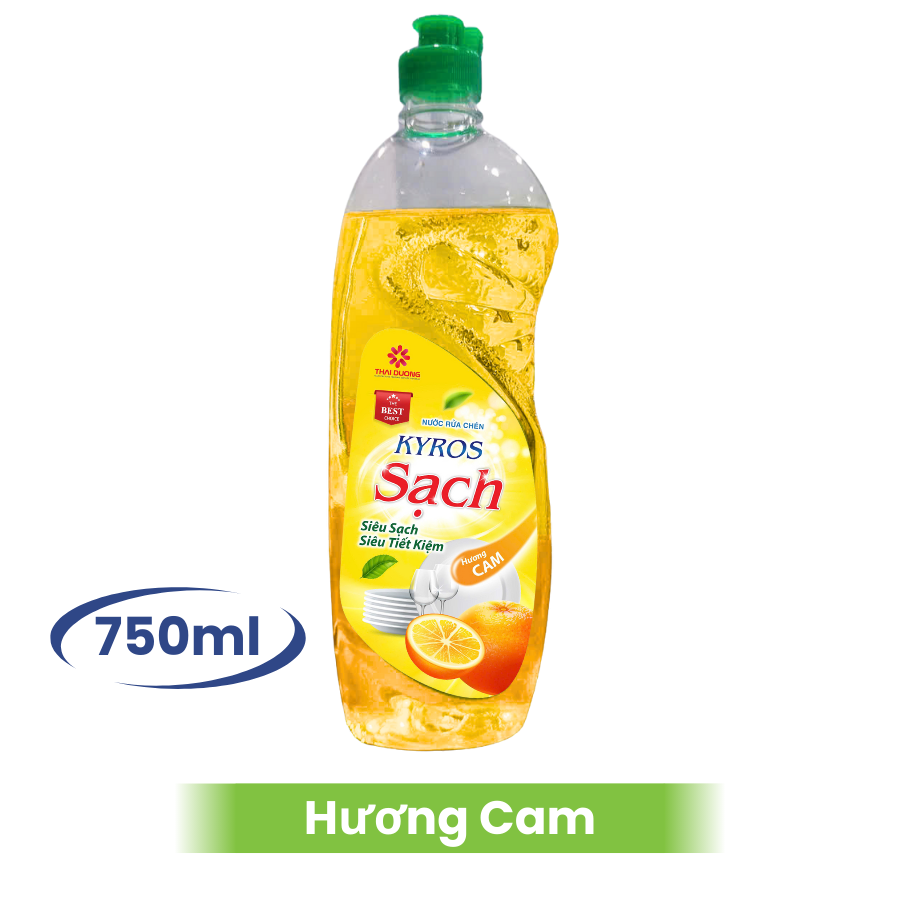 Nước Rửa Chén KYROS Tinh Chất Cam 750ml