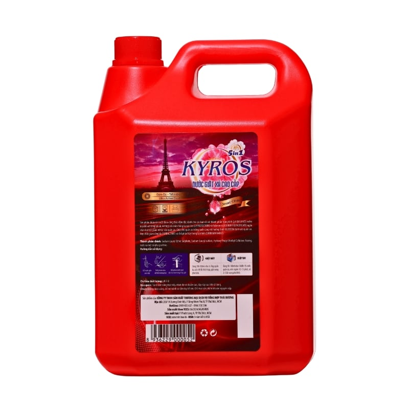 Nước Giặt Xả Đậm Đặc KYROS Hương Nước Hoa Pháp 3.5kg