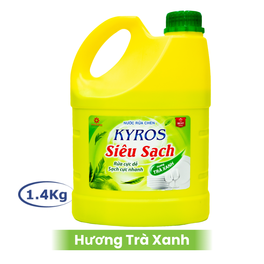 Nước Rửa Chén KYROS Hương Trà Xanh 1.4kg