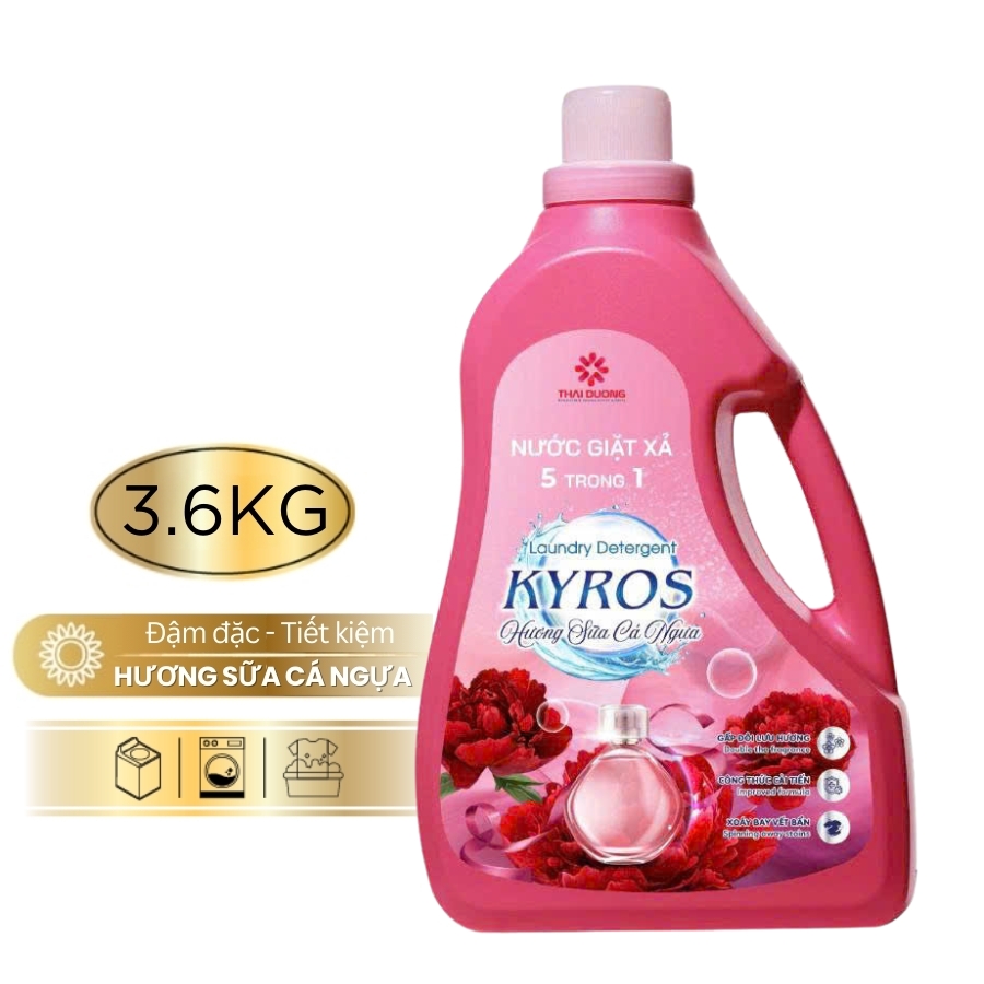 Nước Giặt Xả 5in1 KYROS - Hương Sữa Cá Ngựa 3.6kg