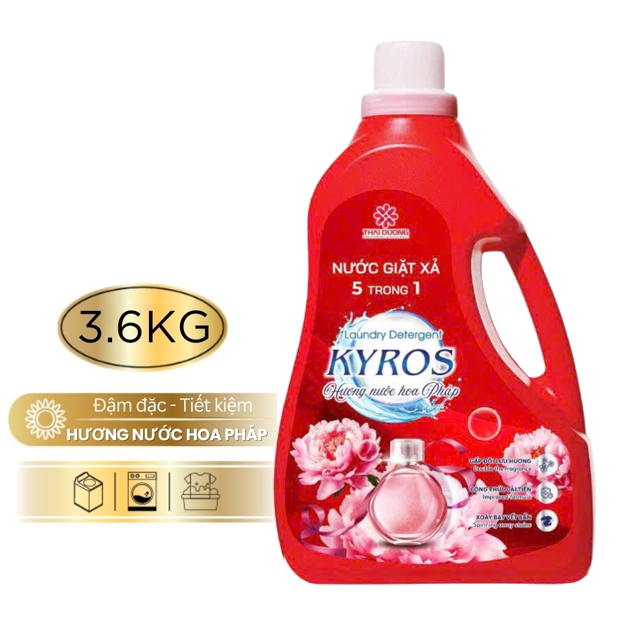 Nước Giặt Xả 5in1 KYROS - Hương Nước Hoa Pháp 3.6kg