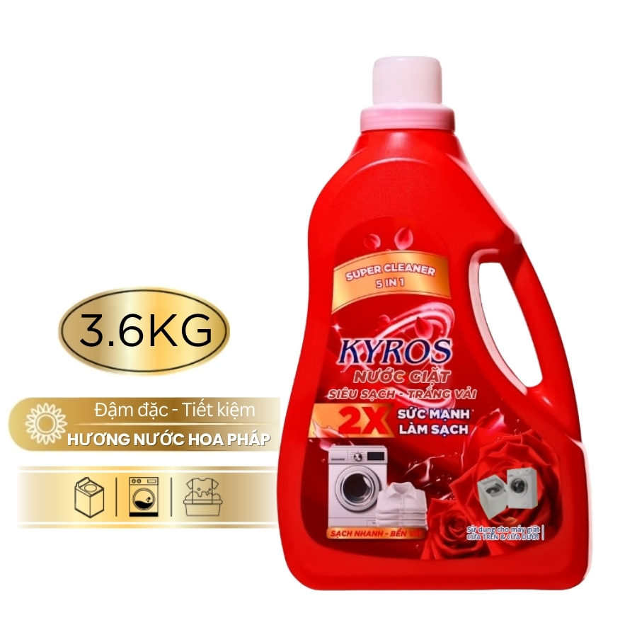 Nước Giặt 5in1 Hương Nước Hoa Pháp KYROS 3.6kg