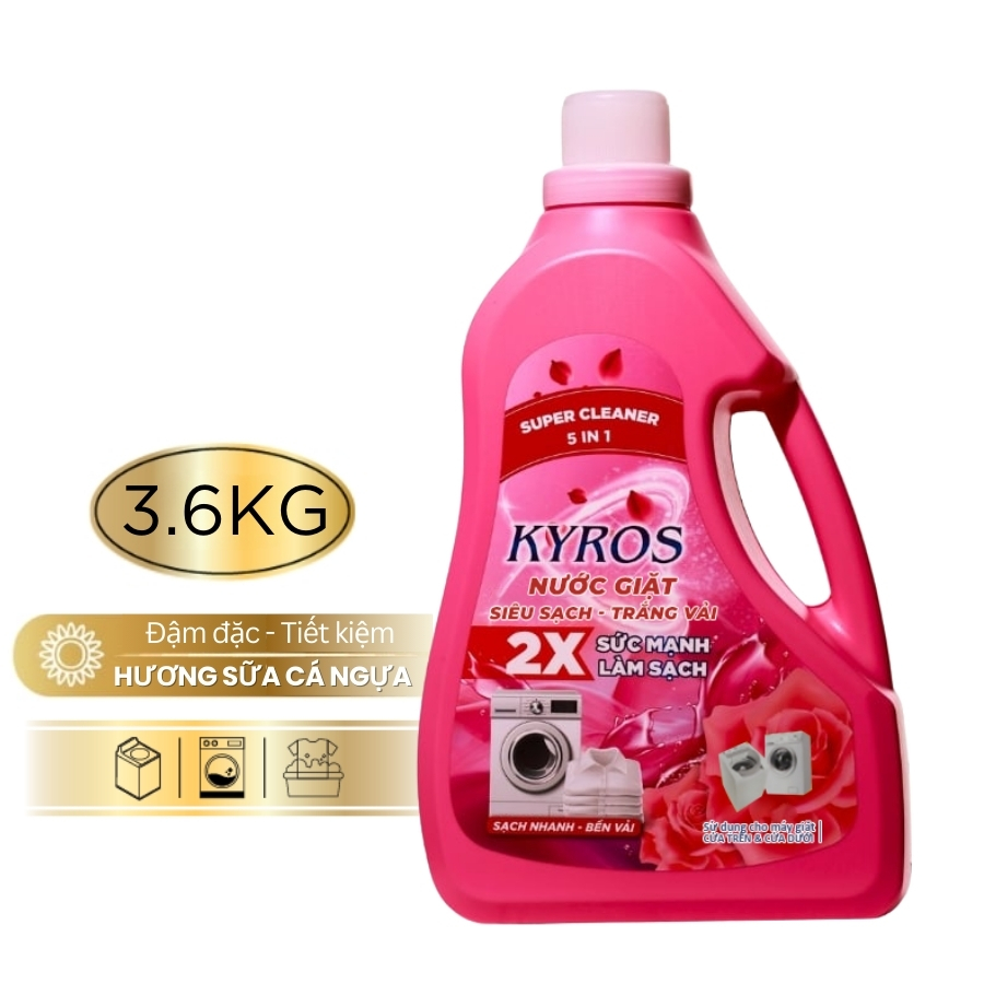 Nước Giặt 5in1 Hương Sữa Cá Ngựa KYROS 3.6kg